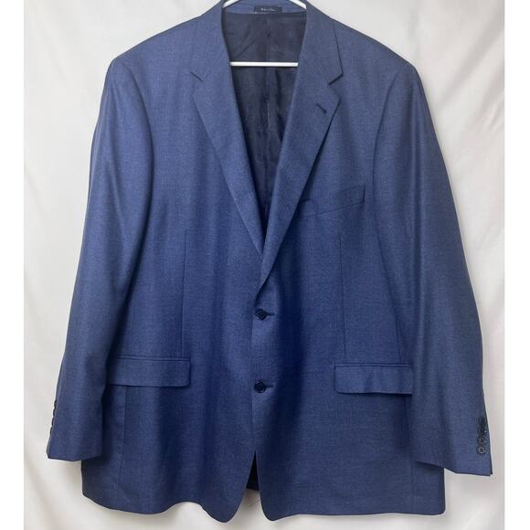 Turnberry Men's Size 52L Blue Wool/Silk Blend 2 Button Formal Suit Jacket - Picture 1 of 8